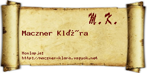 Maczner Klára névjegykártya