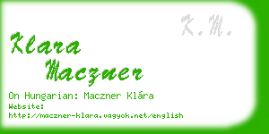 klara maczner business card